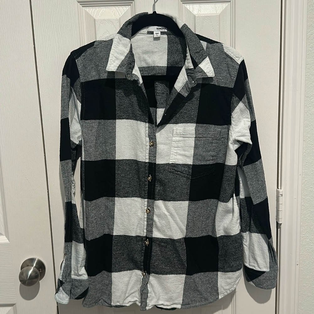 Sonoma White/Black Flannel
